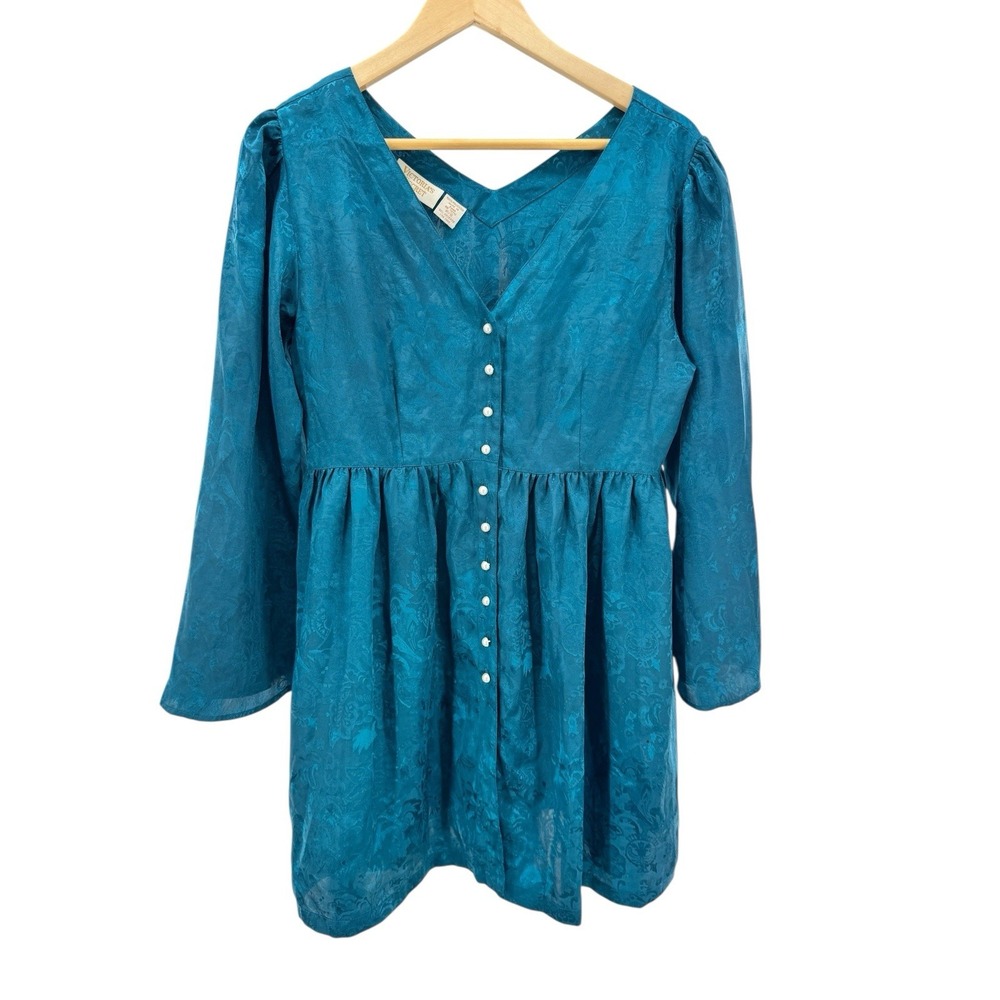 Vintage Victoria's Secret Gold‎ Label Satin Button Up Sleep Dress Shirt S/M